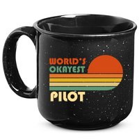 Worlds Okayest Pilot Funny Retro Funny Gift 15oz Campfire Ceramic Mug