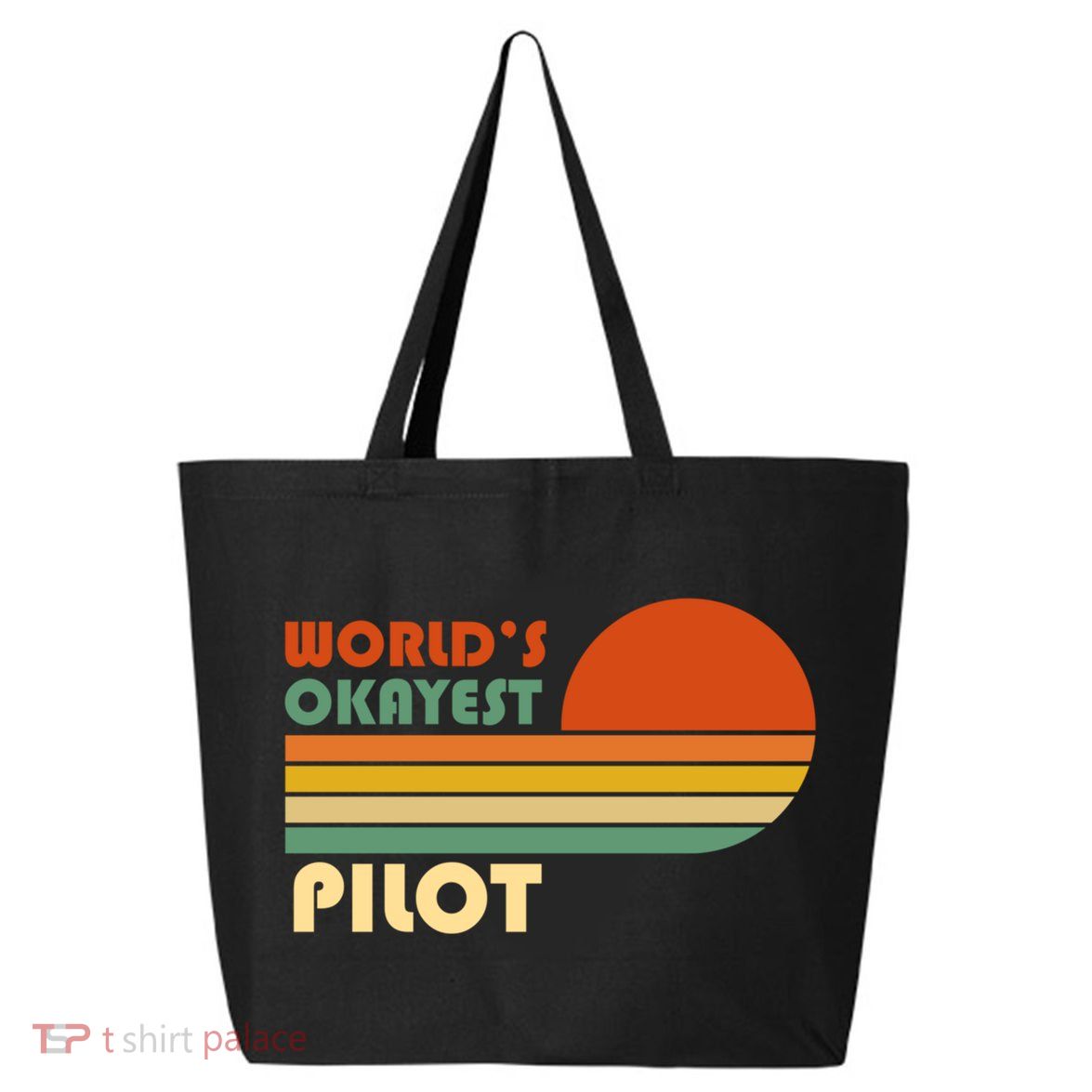 Worlds Okayest Pilot Funny Retro Funny Gift 25L Jumbo Tote