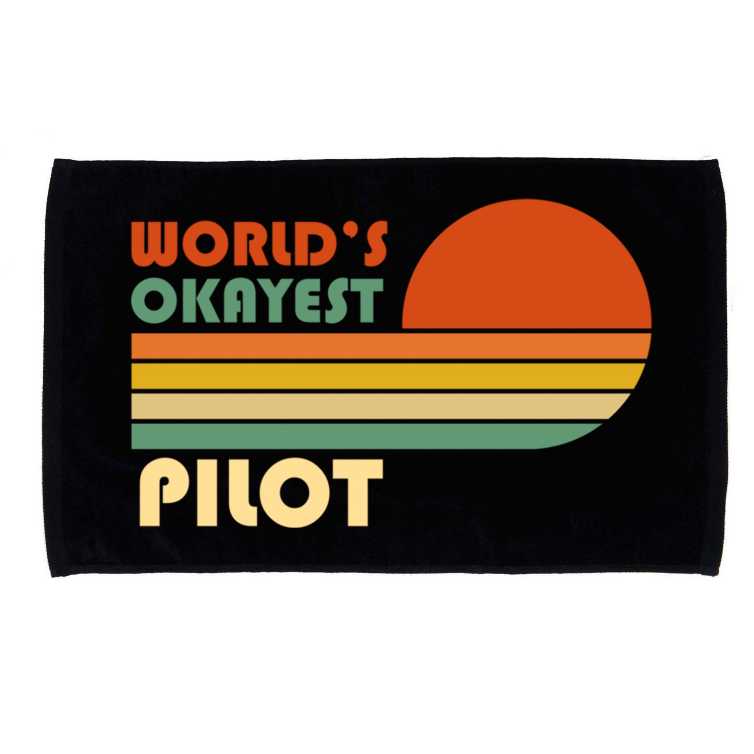Worlds Okayest Pilot Funny Retro Funny Gift Microfiber Hand Towel