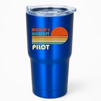 Worlds Okayest Pilot Funny Retro Funny Gift Tumbler