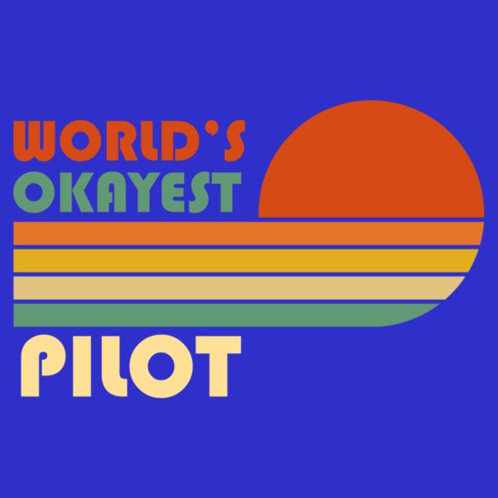Worlds Okayest Pilot Funny Retro Funny Gift Zip Tote Bag