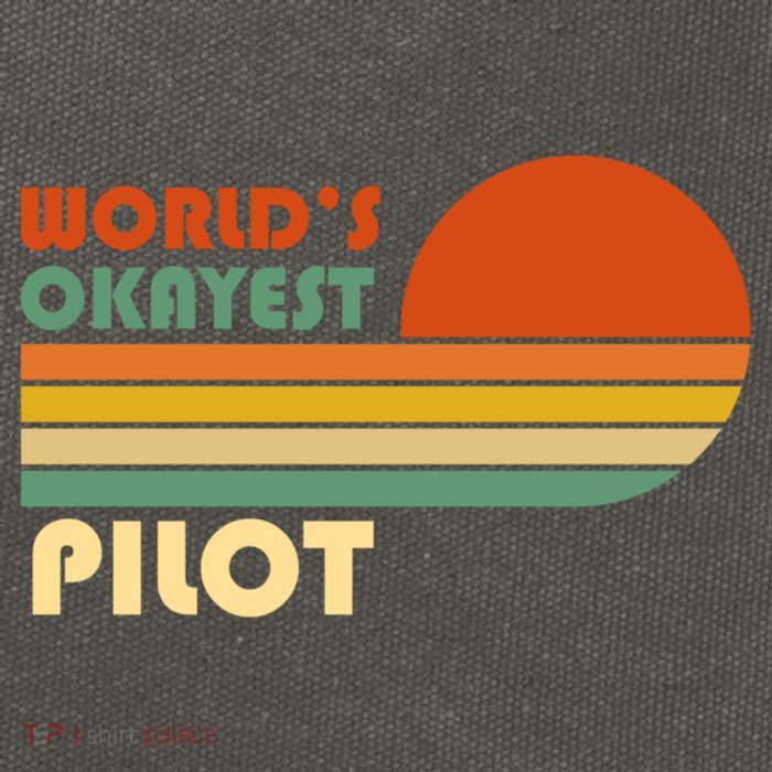 Worlds Okayest Pilot Funny Retro Funny Gift Cotton Canvas Backpack