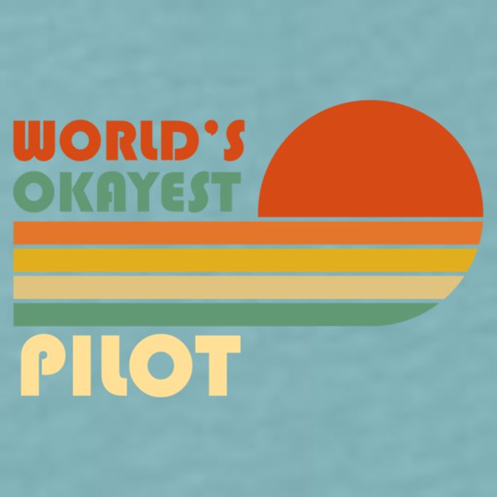 Worlds Okayest Pilot Funny Retro Funny Gift Sueded Cloud Jersey T-Shirt