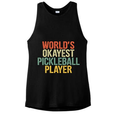 World's Okayest Pickleball Player Pickleball tournaments Ladies PosiCharge Tri-Blend Wicking Tank