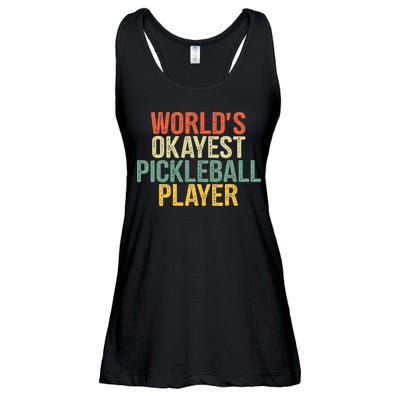 World's Okayest Pickleball Player Pickleball tournaments Ladies Essential Flowy Tank