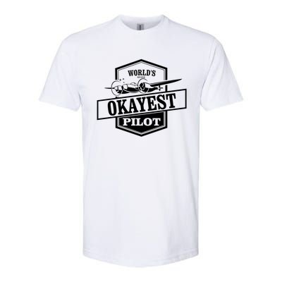 Worlds Okayest Pilot Funny Flying Gift Softstyle CVC T-Shirt