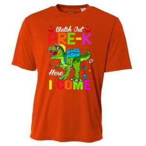 Watch Out PreK Here I Come Dinosaurs Back To School Funny Gift Cooling Performance Crew T-Shirt