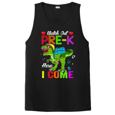 Watch Out PreK Here I Come Dinosaurs Back To School Funny Gift PosiCharge Competitor Tank