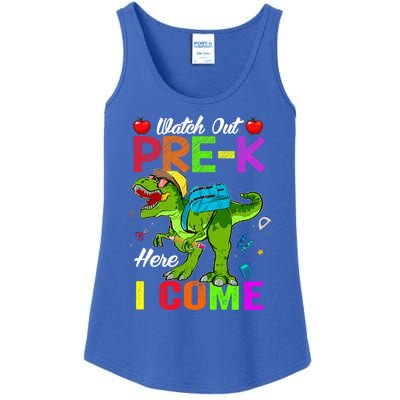 Watch Out PreK Here I Come Dinosaurs Back To School Funny Gift Ladies Essential Tank