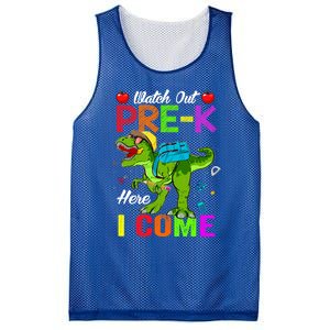 Watch Out PreK Here I Come Dinosaurs Back To School Funny Gift Mesh Reversible Basketball Jersey Tank