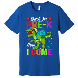 Watch Out PreK Here I Come Dinosaurs Back To School Funny Gift Premium T-Shirt