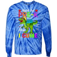 Watch Out PreK Here I Come Dinosaurs Back To School Funny Gift Tie-Dye Long Sleeve Shirt