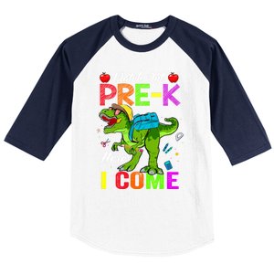 Watch Out PreK Here I Come Dinosaurs Back To School Funny Gift Baseball Sleeve Shirt