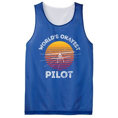 Worlds Okayest Pilot Gift Mesh Reversible Basketball Jersey Tank