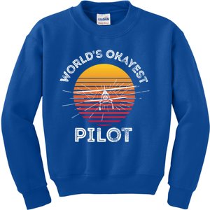 Worlds Okayest Pilot Gift Kids Sweatshirt