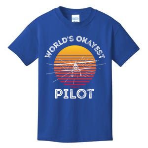 Worlds Okayest Pilot Gift Kids T-Shirt