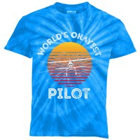 Worlds Okayest Pilot Gift Kids Tie-Dye T-Shirt