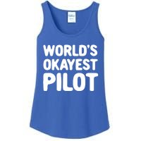 Worlds Okayest Pilot Gift Ladies Essential Tank