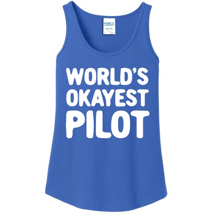 Worlds Okayest Pilot Gift Ladies Essential Tank