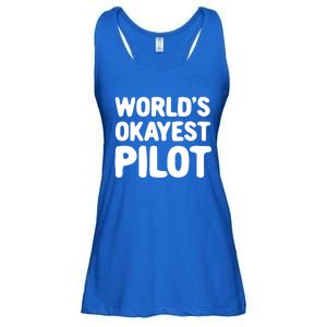 Worlds Okayest Pilot Gift Ladies Essential Flowy Tank