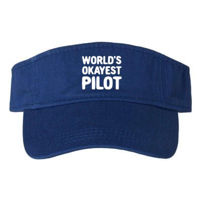 Worlds Okayest Pilot Gift Valucap Bio-Washed Visor