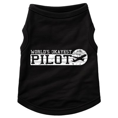 Worlds Okayest Pilot Funny Pilot Doggie Tank