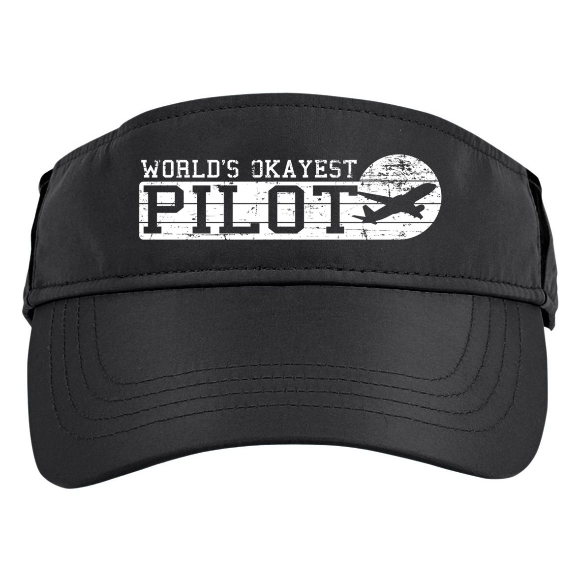 Worlds Okayest Pilot Funny Pilot Adult Drive Performance Visor