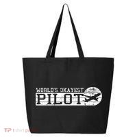 Worlds Okayest Pilot Funny Pilot 25L Jumbo Tote
