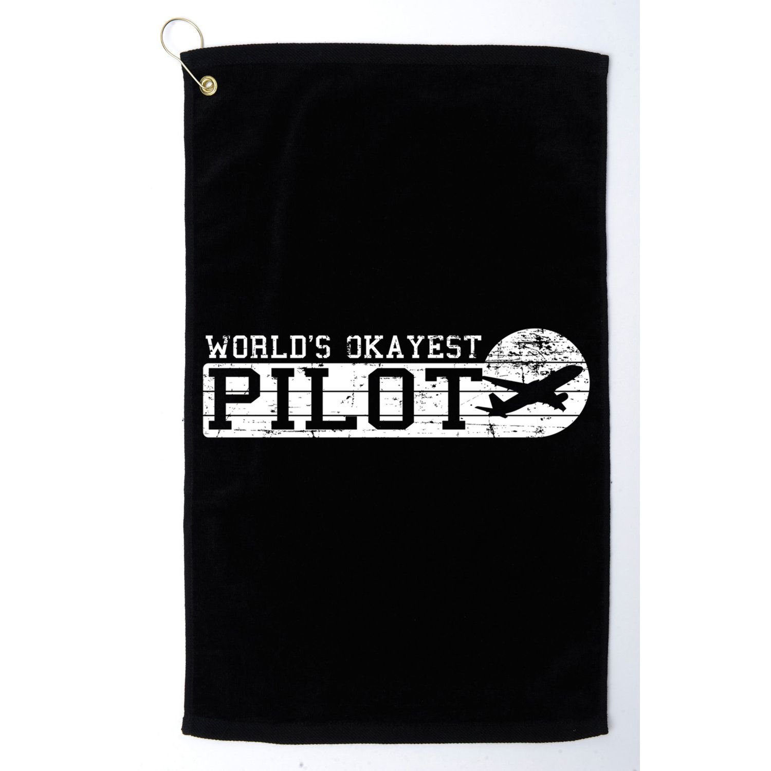 Worlds Okayest Pilot Funny Pilot Golf Towel