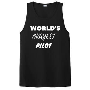 Worlds Okayest Pilot Gift PosiCharge Competitor Tank