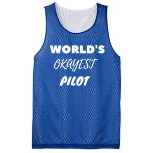 Worlds Okayest Pilot Gift Mesh Reversible Basketball Jersey Tank