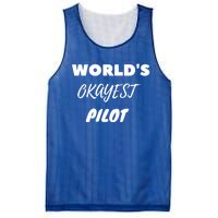 Worlds Okayest Pilot Gift Mesh Reversible Basketball Jersey Tank