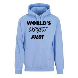 Worlds Okayest Pilot Gift Unisex Surf Hoodie