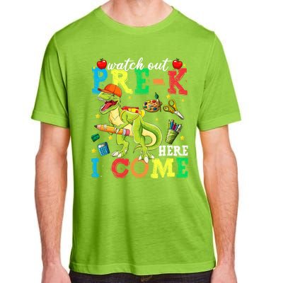 Watch Out PreK Here I Come Funny Dinosaur Back To School Funny Gift Adult ChromaSoft Performance T-Shirt