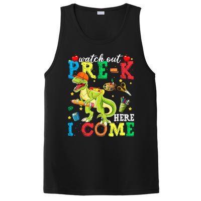 Watch Out PreK Here I Come Funny Dinosaur Back To School Funny Gift PosiCharge Competitor Tank