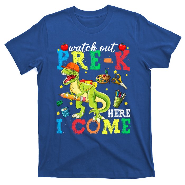 Watch Out PreK Here I Come Funny Dinosaur Back To School Funny Gift T-Shirt