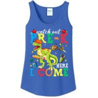 Watch Out PreK Here I Come Funny Dinosaur Back To School Funny Gift Ladies Essential Tank