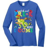 Watch Out PreK Here I Come Funny Dinosaur Back To School Funny Gift Ladies Long Sleeve Shirt