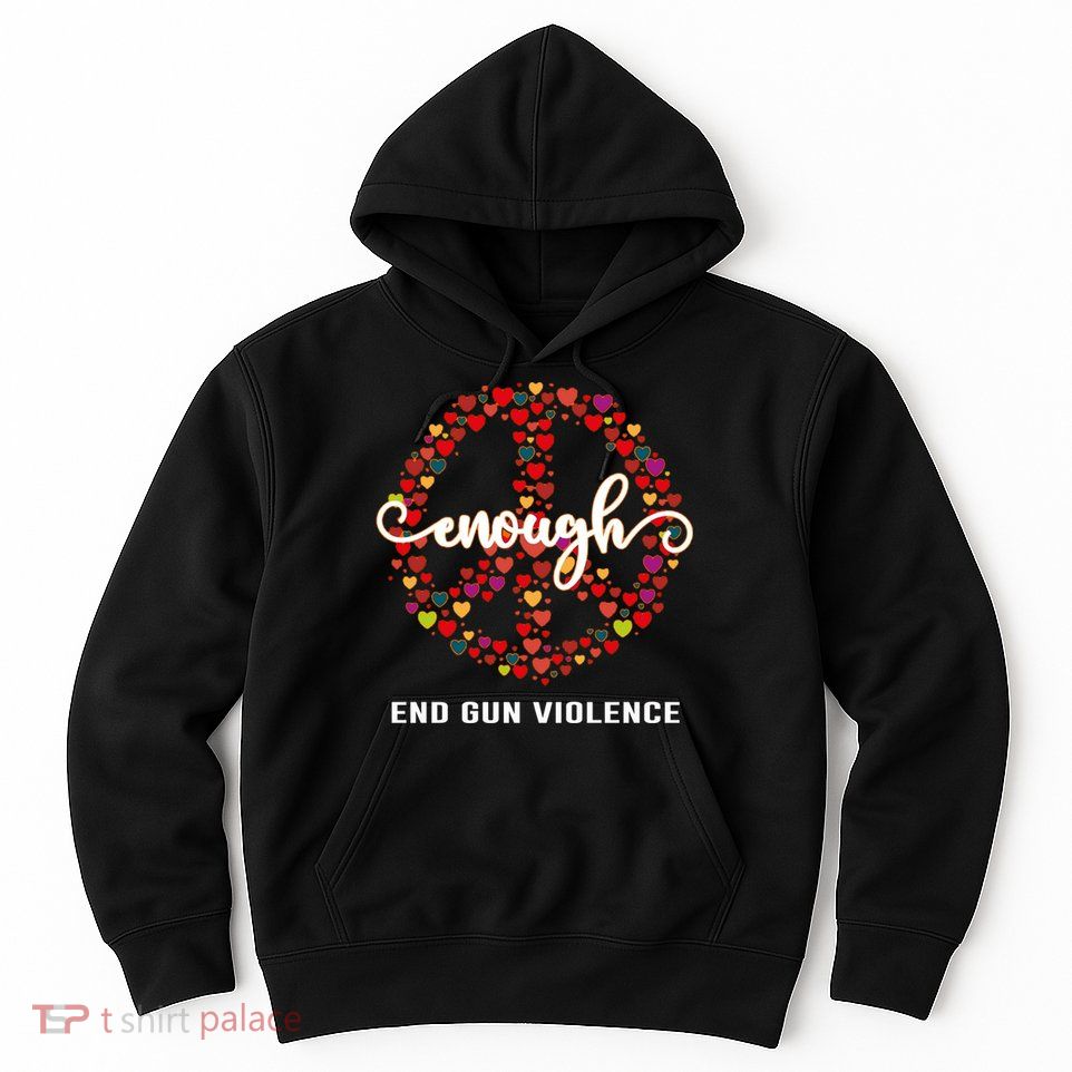 Wear Orange Peace Sign Enough End Gun Violence Hoodie