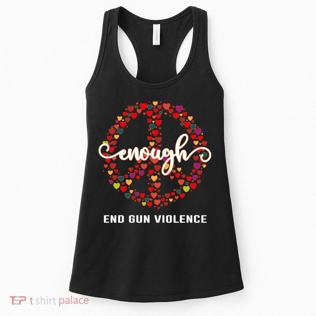 Wear Orange Peace Sign Enough End Gun Violence Womens Tank Top