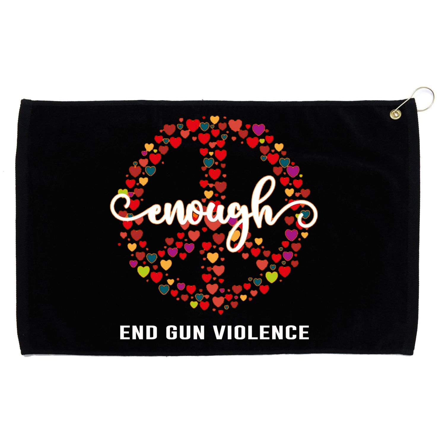 Wear Orange Peace Sign Enough End Gun Violence Grommeted Golf Towel
