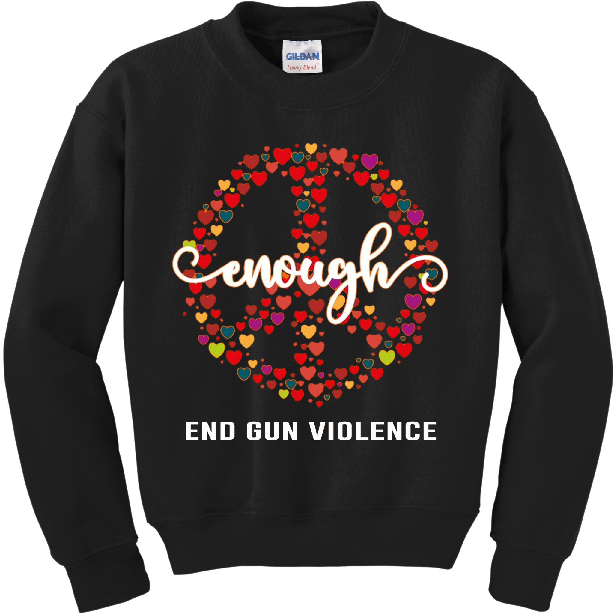 Wear Orange Peace Sign Enough End Gun Violence Kids Sweatshirt