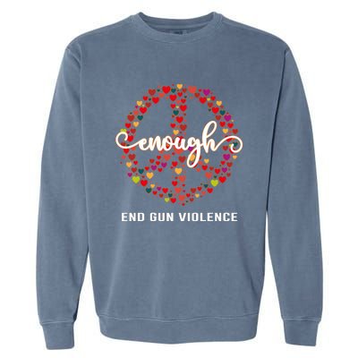 Wear Orange Peace Sign Enough End Gun Violence Garment-Dyed Sweatshirt