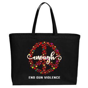 Wear Orange Peace Sign Enough End Gun Violence Cotton Canvas Jumbo Tote