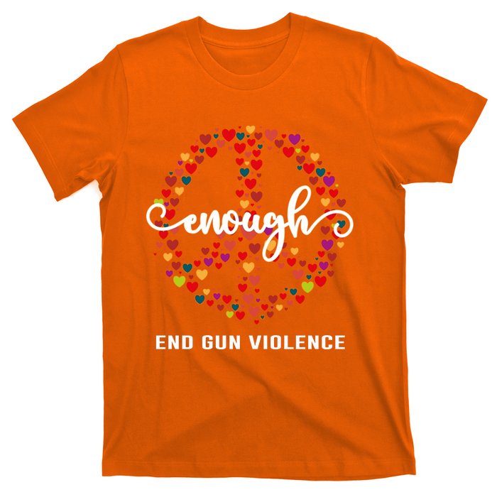 Wear Orange Peace Sign Enough End Gun Violence T-Shirt