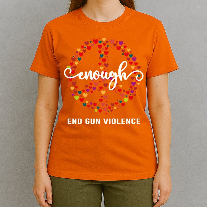 Wear Orange Peace Sign Enough End Gun Violence T-Shirt