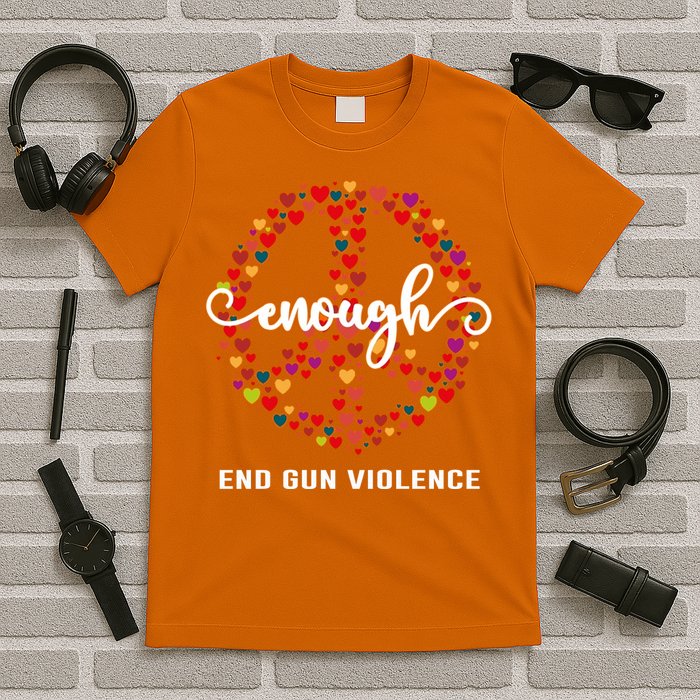 Wear Orange Peace Sign Enough End Gun Violence T-Shirt