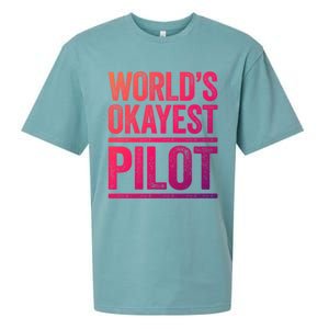 Worlds Okayest Pilot Gift Best Pilot Ever Gift Meaningful Gift Sueded Cloud Jersey T-Shirt