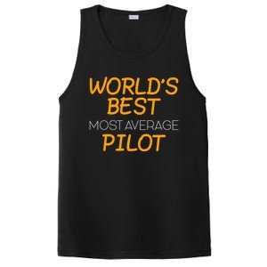 Worlds Okayest Pilot Average Pilot Funny Pilot Great Gift PosiCharge Competitor Tank