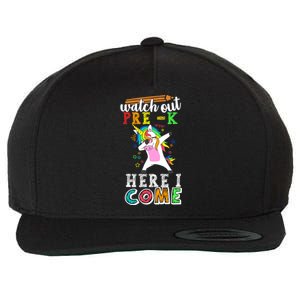 Watch Out PreK Here I Come Funny Unicorn Back To School Funny Gift Wool Snapback Cap